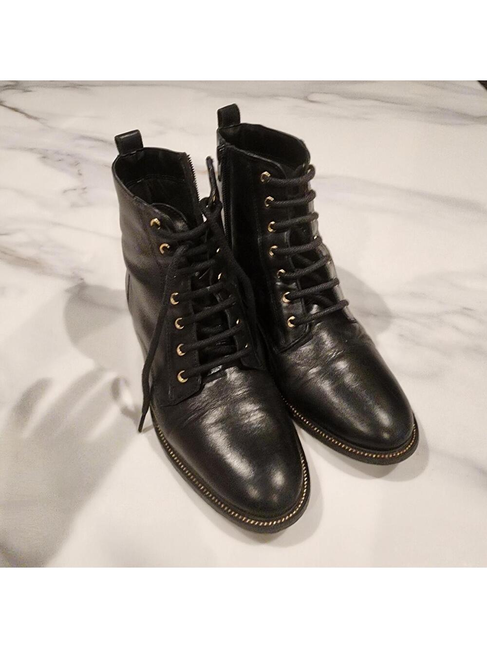 Carvela Black Leather Ankle Boots EU 38 7-7.5 worn twice unique